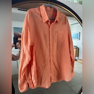 Men’s Quiksilver Long Sleeve Button-Down Linen Shirt XL